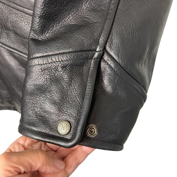 Marc New York Andrew Marc Mens Black Leather Coat size Medium - Picture 2 of 9